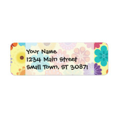 Girly Flower Power Colorful Floral Pattern Gifts Custom Return Address Labels