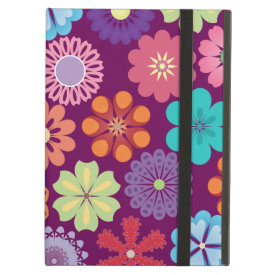 Girly Flower Power Colorful Floral Purple Pattern iPad Covers
