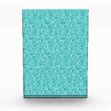 Girly, Fun Aqua Blue Glitter Printed Awards