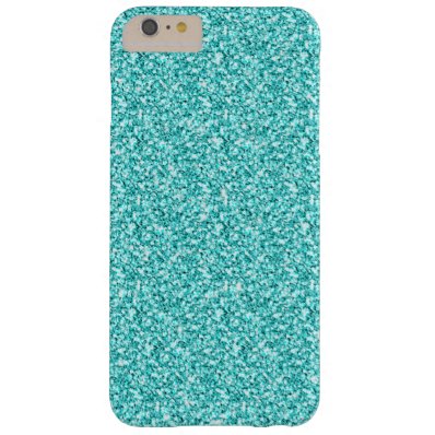 Girly, Fun Aqua Blue Glitter Printed Barely There iPhone 6 Plus Case