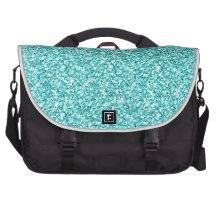 Girly, Fun Aqua Blue Glitter Printed Commuter Bags
