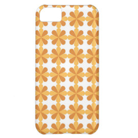Girly Fun Orange Cris Cross Floral Flowers Pattern Case For iPhone 5C