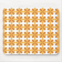 Girly Fun Orange Cris Cross Floral Flowers Pattern Mousepads