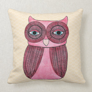Girly Funky Modern Owl Art Cushion Pillows