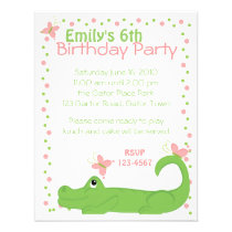 Girly Gator invitations