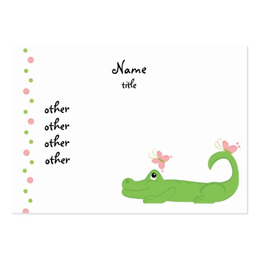 Girly Gator Business Card Templates (front side)