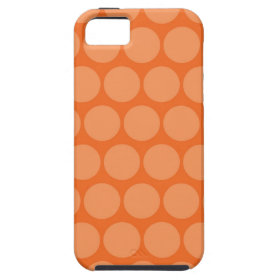Girly Giant Big Orange Peach Polka Dots Pattern iPhone 5 Covers
