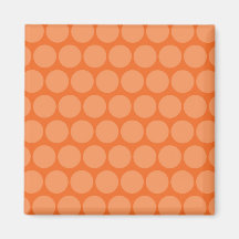 Girly Giant Big Orange Peach Polka Dots Pattern Fridge Magnet