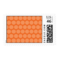 Girly Giant Big Orange Peach Polka Dots Pattern Stamps