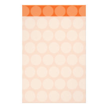 Girly Giant Big Orange Peach Polka Dots Pattern Customized Stationery