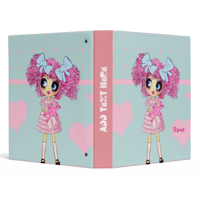 Girly Gifts Personalized Harajuku girl Vinyl Binders