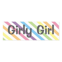 Girly Girl Bookmark Business Card