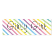 Girly Girl Bookmark Business Cards