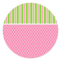 Girly Girl Checks & Stripes Customizable Stickers by mrssocolov2 Girly Girl Checks & Stripes Customizable Stickers