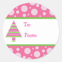 Girly Girl Christmas Gift Tag Sticker