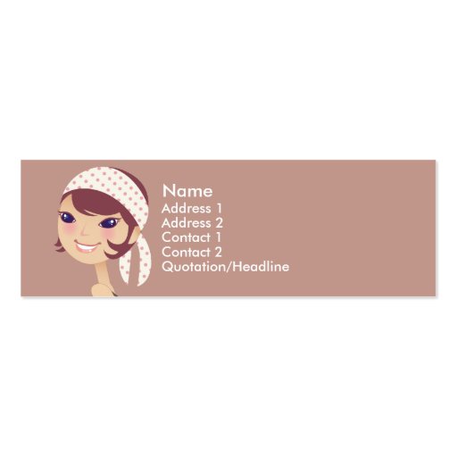 Girly Girl Profile Cards Business Card Template (front side)