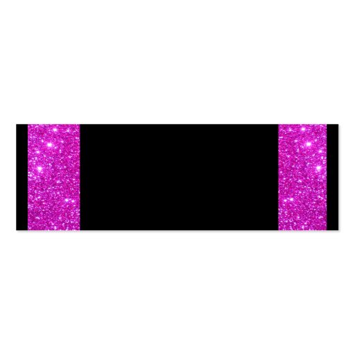 Girly Glam Black with Sparkly Pink Glitter Frame Business Card Templates (front side)