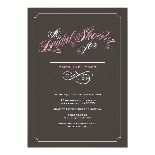 Girly Glam Bridal Shower Invitation