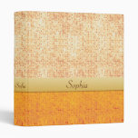 Girly Glittery Orange Polka Dot Avery Binder 1"