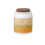 Girly Glittery Orange Polka Dot Candy Jar at Zazzle
