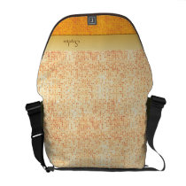 Girly Glittery Orange Polka Dot Medium Messenger Messenger Bags  at Zazzle