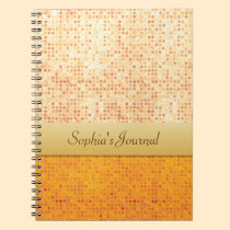 Girly Glittery Orange Polka Dot Notebook
