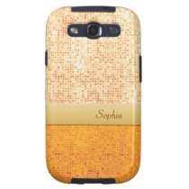 Girly Glittery Orange Polka Dot Samsung Galaxy S3 Galaxy SIII  Cases at Zazzle