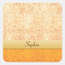 Girly Glittery Orange Polka Dot Sheets of Stickers