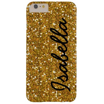 GIRLY GOLD GLITTER PRINTED PERSONALIZED BARELY THERE iPhone 6 PLUS CASE