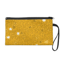 Girly gold hearts glamour bagette wristlet