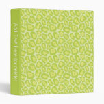 Girly Green Leopard Pattern Binder