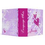 Girly Grunge Personalized School Binder