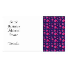 Girly Hot Pink and Purple Stars Pattern Gifts Business Card Template