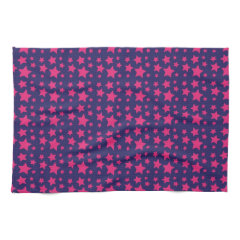 Girly Hot Pink and Purple Stars Pattern Gifts Towels