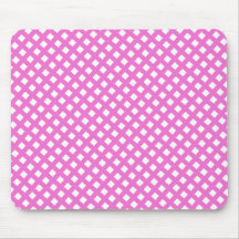 Girly Hot Pink Criss Cross Pattern Mouse Pad