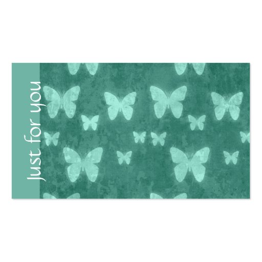 Girly Jade Green Butterfly Spa Business Gift Cards Business Cards (front side)