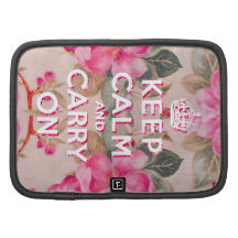 Girly keep calm..Vintage pink elegant floral roses Folio Planner