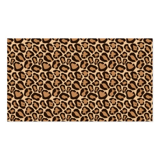 Girly Leopard Print Business Card Template (back side)