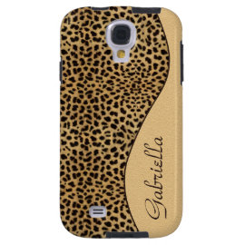 Girly Leopard Print Monogram Galaxy S4 Case