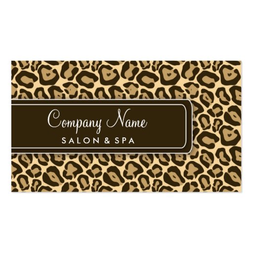 Girly Leopard Salon Business Cards (front side)