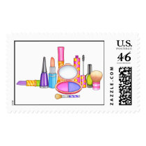 Girly Makeup Whimsical and Fun Postage Stamps