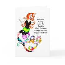 "Girly" Mermaid Friendship Greeting Card by Victoreeah "Girly" Mermaid Friendship Greeting Card
