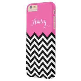 Girly Monogram Name - Modern Pink Chevron Pattern Barely There iPhone 6 Plus Case