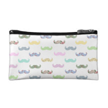 Girly mustache pattern cosmetic bags