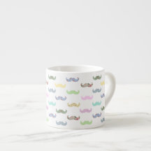Girly mustache pattern espresso mugs