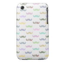 Girly mustache pattern iPhone 3 cover