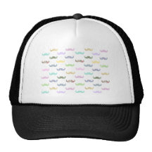 Girly mustache pattern mesh hats