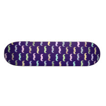 Girly mustache pattern skateboards