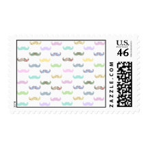 Girly mustache pattern stamps