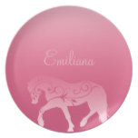 Girly Ombre Horse Silhouette Plates